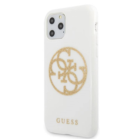 Guess Circle Glitter 4G - Etui iPhone 11 Pro Max (biały) (GUHCN65TPUWHGLG)