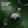 Crong Leather Case with Key Ring – Skórzane etui ochronne brelok do Apple AirTag (zielony) (CRG-ATL-OLV)