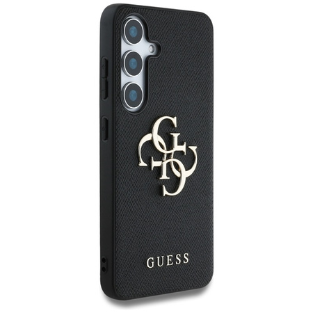 Guess Grained Big 4G Logo Small Classic Logo - Etui do Samsung Galaxy S25 (czarny) (GUHCS25SPGT4MBK)