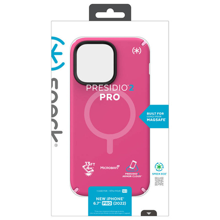 Speck Presidio2 Pro MagSafe - Antybakteryjne etui iPhone 14 Pro Max (Digitalpink / Blossompink / White) (150086-3067)
