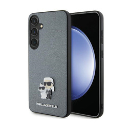 Karl Lagerfeld Saffiano Karl & Choupette Metal Pin - Etui Samsung Galaxy S24 (szary) (KLHCS24SPSAKCMPG)