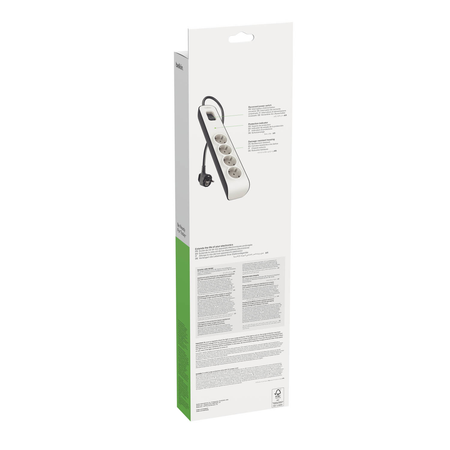 Belkin Listwa zasilająca przeciwprzepięciowa 525J, 4 gniazda Schuko, 2m (BSV400VF2M-V2)