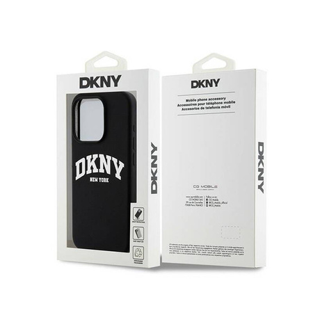 DKNY Liquid Silicone White Printed Logo MagSafe - Etui iPhone 13 Pro (czarny) (DKHMP13LSNYACH)