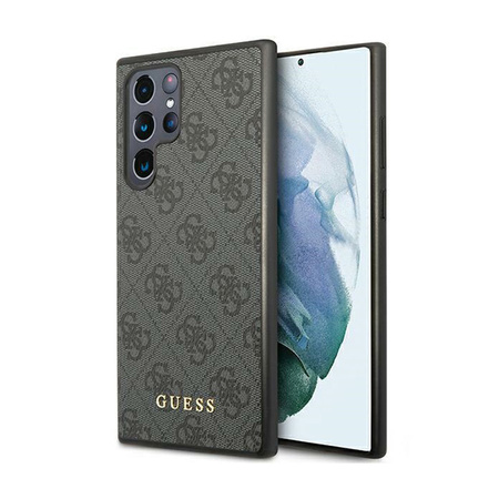 Guess 4G Metal Gold Logo - Etui Samsung Galaxy S24 Ultra (czarny) (GUHCS24LG4GFGR)