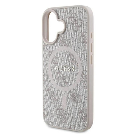 Guess 4G Ring Classic Logo MagSafe - Etui iPhone 16 Plus (różowy) (GUHMP16MG4GFRP)