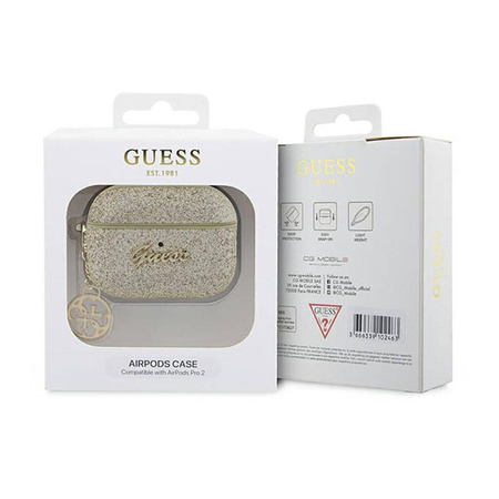 Guess 4G Glitter Flake - Etui AirPods Pro 2 (złoty) (GUAP2GLGSHD)