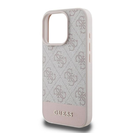 Guess 4G Bottom Stripe - Etui iPhone 16 Pro Max (różowy) (GUHCP16XG4GLPI)