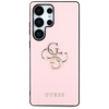 Guess Grained Big 4G Logo Small Classic Logo - Etui do Samsung Galaxy S25 Ultra (różowy) (GUHCS25LPGT4MBP)