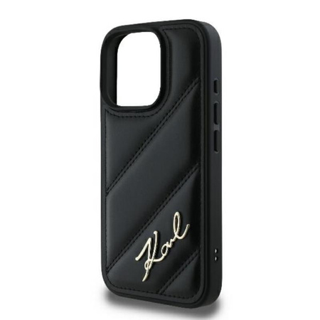 Karl Lagerfeld Quilted Signature - Etui iPhone 16 Pro (czarny) (KLHCP16LPQDSMGK)