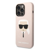 Karl Lagerfeld Silicone Ikonik Karl`s Head MagSafe - Etui iPhone 14 Pro Max (różowy) (KLHMP14XSLKHLP)