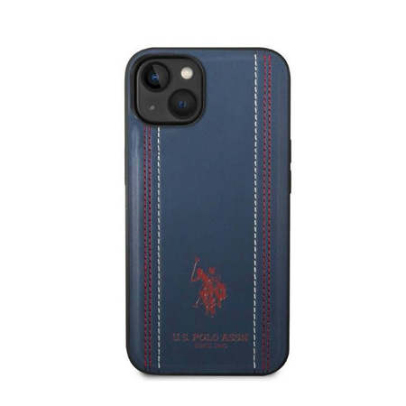 US Polo Assn Leather Stitch - Etui iPhone 14 (granatowy) (USHCP14SPFAV)