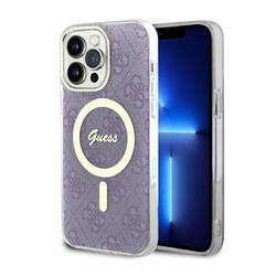 Guess 4G MagSafe - Etui iPhone 14 Pro Max (Purpurowy) (GUHMP14XH4STU)