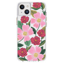 Rifle Paper Clear - Etui iPhone 14 Plus zdobione złotem (Rose Garden) (RP049820)