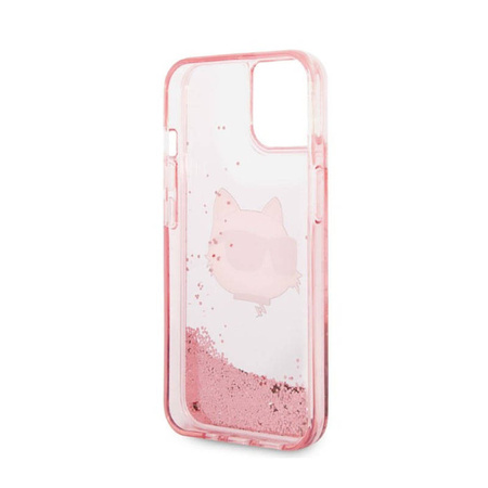 Karl Lagerfeld Liquid Glitter NFT Choupette Head - Etui iPhone 14 Plus (różowy) (KLHCP14MLNCHCP)