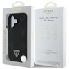 Guess Grained Hot Stamp Peony Triangle Logo MagSafe - Etui do iPhone 16 (czarny) (GUHMP16SPGBTMK)