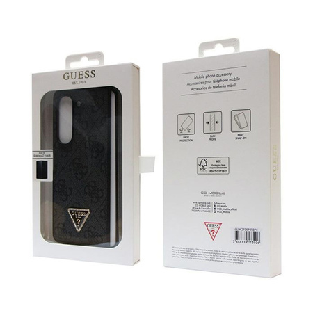 Guess Leather 4G Diamond Triangle - Etui Samsung Z Fold 5 (czarny) (GUHCZFD5P4TDPK)
