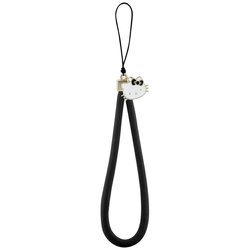 Hello Kitty Nylon Cord Kitty Head - Zawieszka do telefonu (czarny) (HKSTNYCK)