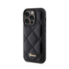 Guess Quilted Metal Logo - Etui iPhone 15 Pro (czarny) (GUHCP15LPSQSQSK)