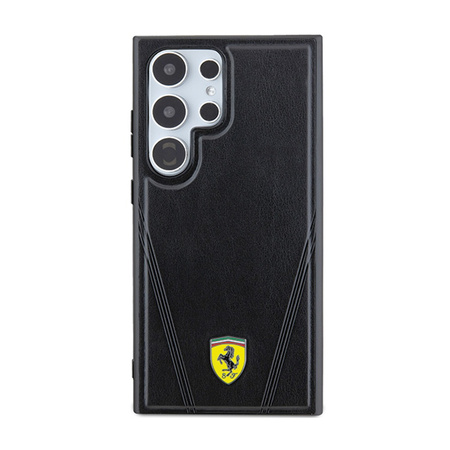 Ferrari Hot Stamp V Lines MagSafe - Etui Samsung Galaxy S24 Ultra (czarny) (FEHMS24LP3BAK)