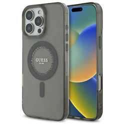 Guess IML Rhinestones MagSafe - Etui iPhone 16 Pro Max (czarny) (GUHMP16XPFTDTEK)