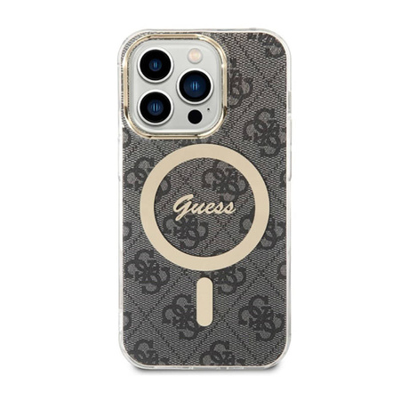 Guess 4G MagSafe - Etui iPhone 14 Pro (Czarny) (GUHMP14LH4STK)