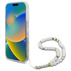 Guess IML Glitter With Pearl Strap MagSafe - Etui iPhone 16 Pro (przezroczysty) (GUHMP16LHGCRELST)