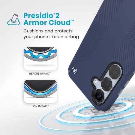 Speck Presidio2 Grip Magnet - Etui Samsung Galaxy S25+ / 24+ MagSafe (Coastal Blue/Dust Grey/White) (150879-3206)