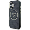 Guess IML Metal Glitter 4G Circle Triangle MagSafe - Etui do iPhone 16 (czarny) (GUHMP16SHG4PRTGK)