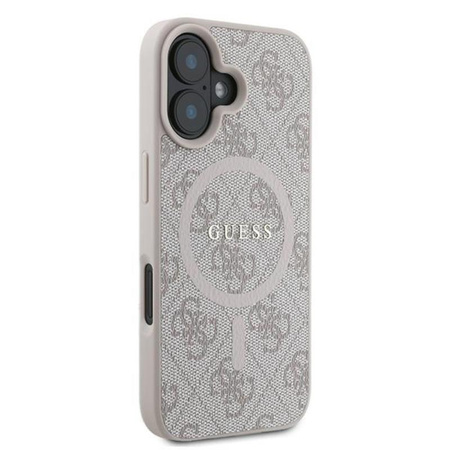 Guess 4G Ring Classic Logo MagSafe - Etui iPhone 16 Plus (różowy) (GUHMP16MG4GFRP)