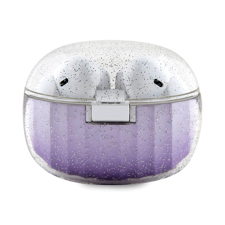 Guess Glitter Gradient - Słuchawki Bluetooth TWS + etui ładujące (fioletowy) (GUTWSHDGKEEU)