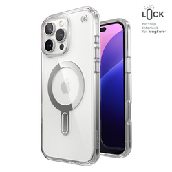 Speck Presidio Perfect-Clear ClickLock & MagSafe - Etui iPhone 16 Pro Max (Clear / Chrome Finish / Serene Silver) (150727-3199)