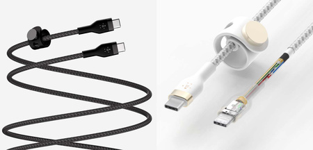 Belkin 2 Kable w oplocie USB-C na USB-C 60W, 1 m, biały i czarny (CAB011BT1MBW2PK)