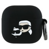 Karl Lagerfeld Silicone Karl & Choupette Head 3D - Etui AirPods 4 (czarny) (KLA4RUNKCHK)