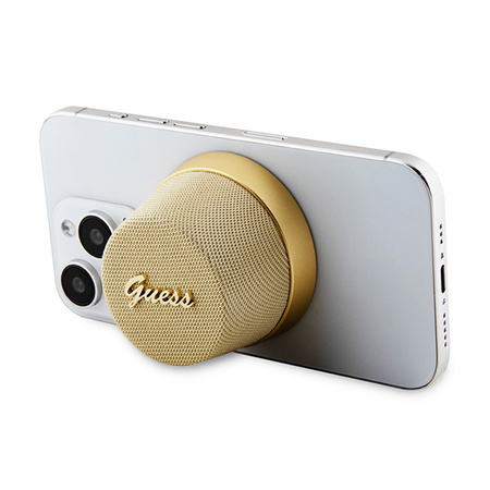 Guess Magnetic Script Metal Logo - Głośnik Bluetooth V5.3 (złoty) (GUWSC3ALSMD)