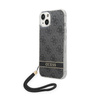 Guess 4G Print Cord - Etui ze smyczką iPhone 14 Plus (czarny) (GUOHCP14MH4STK)