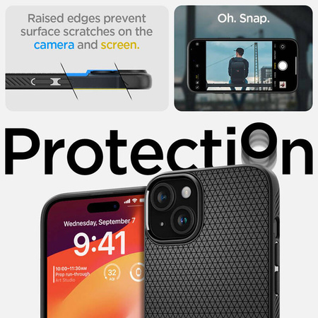 Spigen Liquid Air - Etui do iPhone 15 Plus (Matte Black) (ACS06650)