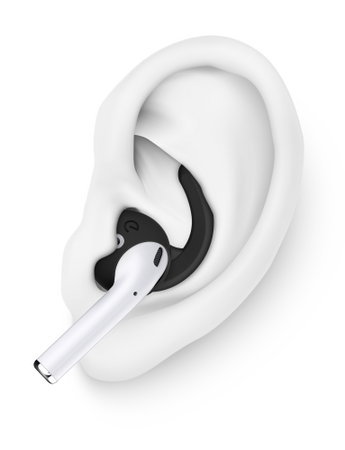 KeyBudz EarBuddyz - silikonowe nakładki do AirPods 1/2, EarPods (black) (RT_EB_BLK)