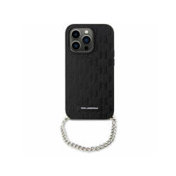 Karl Lagerfeld Saffiano Monogram Chain - Etui iPhone 14 (Czarny) (KLHCP14SSACKLHPK)