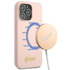 Guess Silicone Script MagSafe - Etui iPhone 13 Pro Max (różowy) (GUHMP13XLSLMGLP)