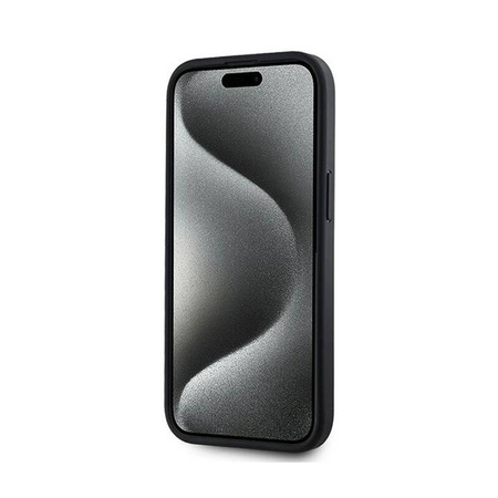 DKNY Leather Checkered Mono Pattern MagSafe - Etui iPhone 15 Plus / 14 Plus (czarny) (DKHMP15MPCPVSLK)
