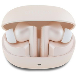 Guess Capsule Printed Logo - Słuchawki Bluetooth TWS ANC & ENC + etui ładujące (różowy) (GUTWST88MCTGP)