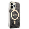 Guess Bundle Pack MagSafe 4G - Zestaw etui + ładowarka MagSafe iPhone 13 Pro (czarny/złoty) (GUBPP13LH4EACSK)