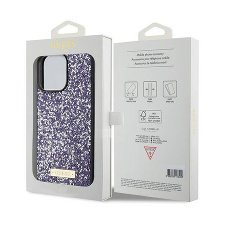 Guess Rhinestone Metal Logo - Etui iPhone 15 Pro (różowy) (GUHCP15LPFGSBSP)