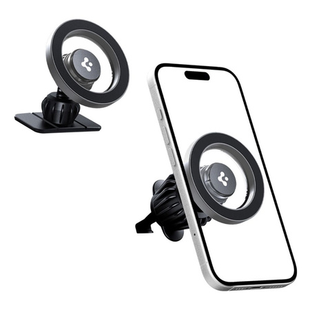 Spigen MFT13 Magnetic Dashboard & Vent Car Mount - Magnetyczny uchwyt samochodowy MagSafe (Srebrny) (ACP08314)