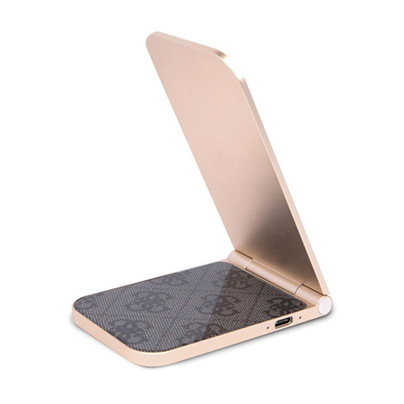 Guess 4G Pattern MagSafe - Składana ładowarka indukcyjna 2w1 z MagSafe do iPhone i AirPods 15W (czarny) (GUDCFAL4PEGK)