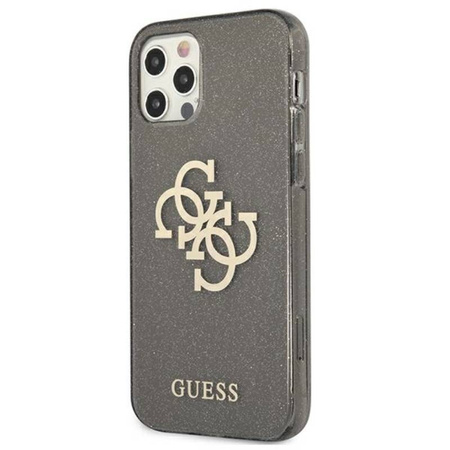Guess Glitter 4G Big Logo - Etui iPhone 12 Pro Max (czarny) (GUHCP12LPCUGL4GBK)
