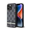 DKNY Leather Checkered Mono Pattern & Printed Stripes - Etui iPhone 14 Pro Max (czarny) (DKHCP14XPCPTSSK)