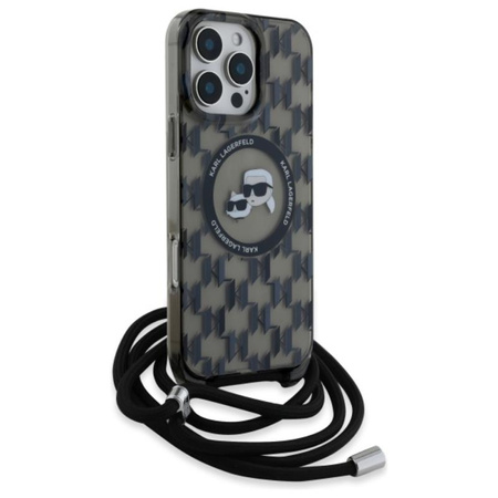 Karl Lagerfeld IML Crossbody Monogram Karl & Choupette Head MagSafe - Etui iPhone 16 Pro Max (czarny) (KLHMP16XHCKCKLCK)