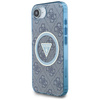 Guess IML Metal Glitter 4G Circle Triangle MagSafe - Etui do iPhone 16e (niebieski) (GUHMPSE4HG4PRTGB)