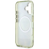 Guess Glitter Flowers Triangle Buttons MagSafe - Etui do iPhone 16 zielony (GUHMP16SHFLPEDN)
